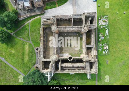 Vue aérienne sur le palais de Linlithgow West Lothian Banque D'Images