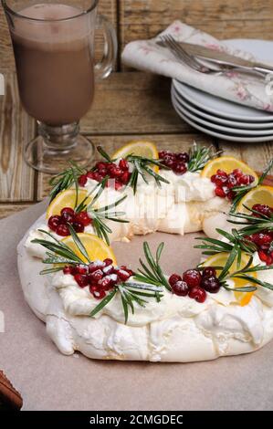 Couronne de Noël en meringue Banque D'Images