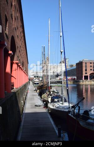 Front de mer de Liverpool City et quai Albert Banque D'Images