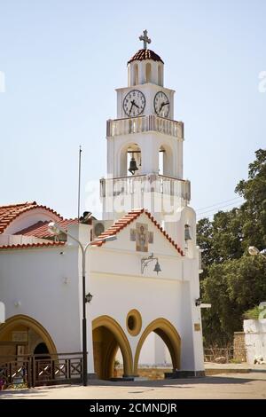 Église Notre Dame à Tsambika monastère. L'île de Rhodes. Grèce Banque D'Images