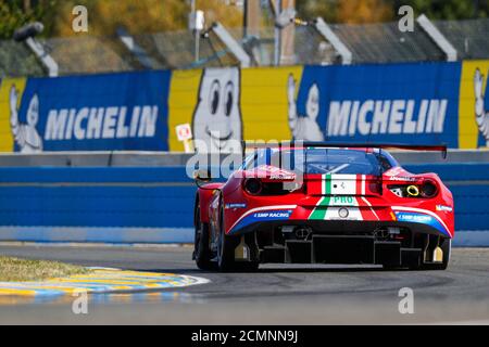 Le Mans, France. 17 septembre 2020. 71 Bird Sam (gbr), Molina Miguel (esp), Rigon Davide (ita), AF Corse, Ferrari 488 GTE Evo, action pendant les séances d'entraînement libres des 2020 24 heures du Mans, 7e tour du Championnat du monde d'endurance FIA 2019-20 sur le circuit des 24 heures du Mans, Du 16 au 20 septembre 2020 au Mans, France - photo FR.d.ric le Floc...h / DPPI crédit: LM/DPPI/Frederic le Floc H/Alamy Live News Banque D'Images