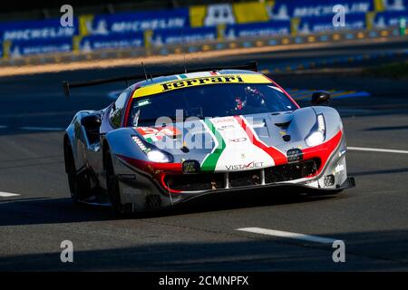 Le Mans, France. 17 septembre 2020. 54 Flohr Thomas (Ier), Castellacci Francesco (ita), Fisichella Giancarlo (ita), AF Corse, Ferrari 488 GTE Evo, action pendant les séances d'entraînement libres des 2020 24 heures du Mans, 7e tour du Championnat du monde d'endurance FIA 2019-20 sur le circuit des 24 heures du Mans, Du 16 au 20 septembre 2020 au Mans, France - photo Xavi Bonilla / DPPI crédit: LM/DPPI/Xavi Bonilla / Alay Live News Banque D'Images