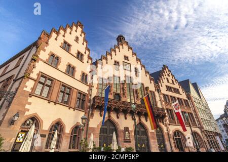 Francfort Allemagne, ville skyline at Romer Town Square Banque D'Images