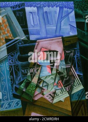 Juan gris (José Victoriano González Pérez), Espagnol - encore la vie avant une fenêtre ouverte, place Ravignan Banque D'Images