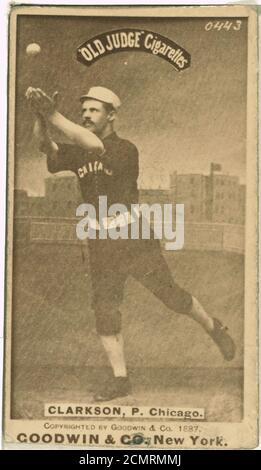 John Clarkson, Chicago bas blancs, portrait carte de base-ball Banque D'Images