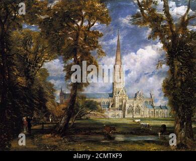 John Constable - Cathédrale de Salisbury depuis le terrain de Bishop Banque D'Images