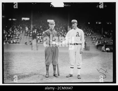 Johnny Evers, Boston NL & Eddie Plank, Philadelphie AL (baseball) Banque D'Images