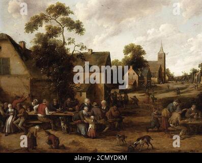 Joost Cornelisz. Droochsloot - scène de village Banque D'Images