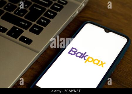 Brésil. 4 septembre 2020. Sur cette photo, le logo Bakpax apparaît sur un smartphone. Credit: Rafael Henrique/SOPA Images/ZUMA Wire/Alamy Live News Banque D'Images