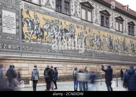 Procession des Princes, Dresde, Saxe, Allemagne, Europe Banque D'Images