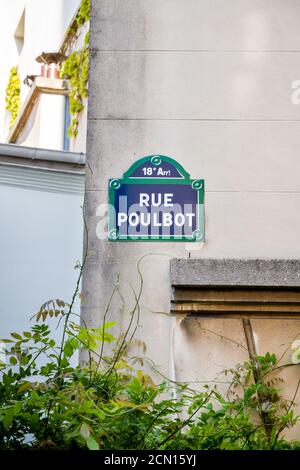 Rue Poulbot, Paris, France Banque D'Images