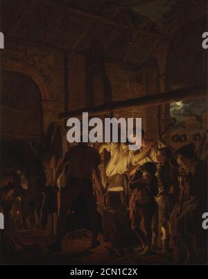 Joseph Wright de Derby - The Blacksmith's Shop Banque D'Images