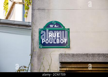 Rue Poulbot, Paris, France Banque D'Images