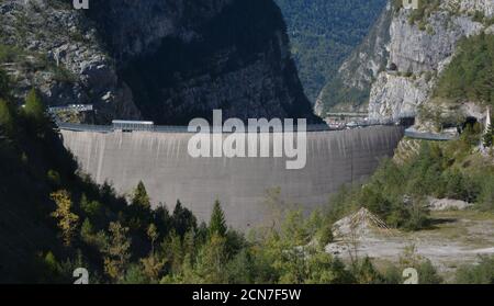 Le barrage vajont, infâme pour la catastrophe et plus de 2000 victimes d'octobre 1963 Banque D'Images