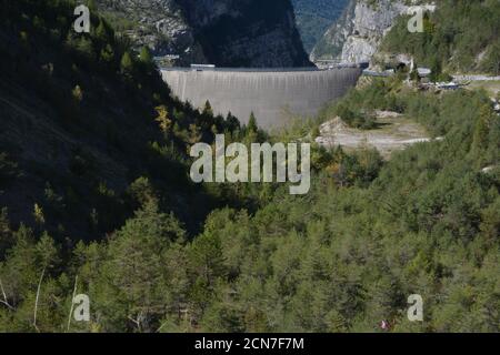 Le barrage vajont, infâme pour la catastrophe et plus de 2000 victimes d'octobre 1963 Banque D'Images