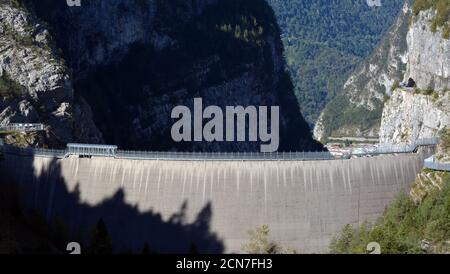 Le barrage vajont, infâme pour la catastrophe et plus de 2000 victimes d'octobre 1963 Banque D'Images