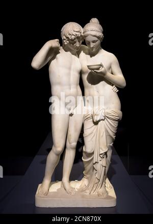 Cupidon et psyché (Amore e Psiche) par Bertel Thorvaldsen. Symbole de l'amour éternel, 1861. Banque D'Images