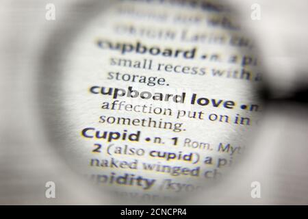 Le mot ou l'expression amour Cupboard dans un dictionnaire Banque D'Images