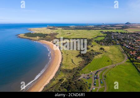 Vue aérienne de Gullane Bay, East Lothian, Écosse. Banque D'Images