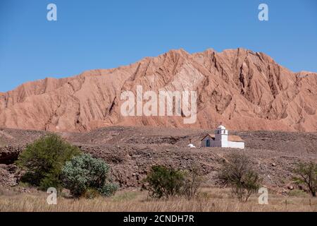 La petite Capilla de San Isidro, Catarpe, région d'Antofagasta, Chili Banque D'Images