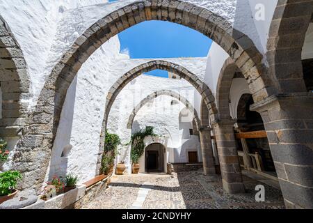Monastère de Saint John le théologien, site du patrimoine mondial de l'UNESCO, Chora, Patmos, Dodécanèse, Iles grecques, Grèce, Europe Banque D'Images
