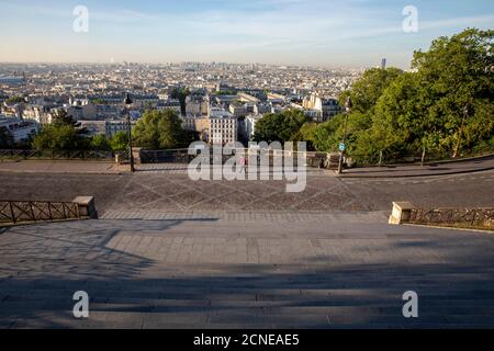 Paris vu de la basilique du Sacré-cœur, Paris, France, Europe Banque D'Images
