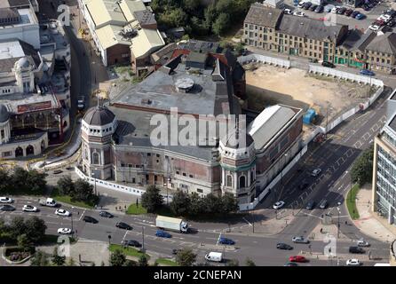 Vue aérienne de Bradford Live (ancien cinéma Odeon) dans le centre-ville de Bradford, West Yorkshire Banque D'Images