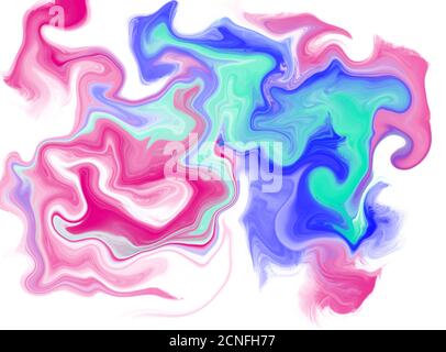 Mélanger avec de la peinture acrylique rouge vert bleu avec de la peinture blanche Banque D'Images