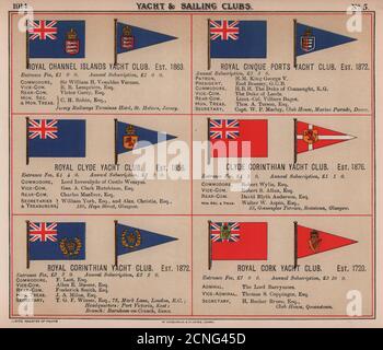ROYAL YACHT & SAILING CLUB FLAGS C Channel Islands Cinque Ports Clyde Cork 1914