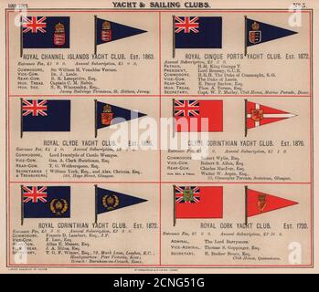 ROYAL YACHT & SAILING CLUB FLAGS C Channel Islands Cinque Ports Clyde Cork 1911