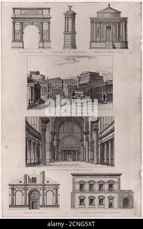 Titus Arch Rome Vesta Tivoli Forum Caracalla Bath Palazzo Rimini Pandolfini 1903 Banque D'Images