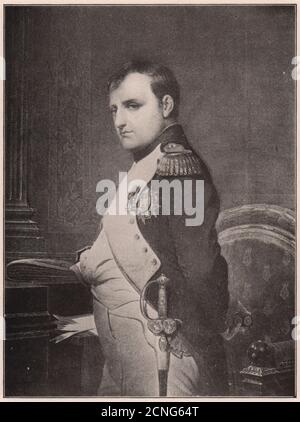 Napoléon Bonaparte: Après UNE peinture de Paul Delaroche. Vieux imprimé France 1903 Banque D'Images