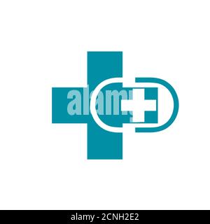Logo vecteur d'illustration médecin plus. Banque D'Images