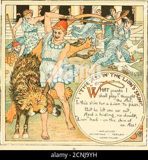 . L'Aesop du bébé : être les fables condensés en rime avec des morals portables, pointées par Walter Crane. Gravé et imprimé en couleurs par Edmund Evans . Banque D'Images