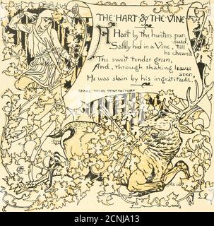 . L'Aesop du bébé : être les fables condensés en rime avec des morals portables, pointées par Walter Crane. Gravé et imprimé en couleurs par Edmund Evans . Banque D'Images