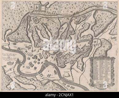 Spéculum Romanae Magnificatiae : Rome antique, et ses collines, de l'Ouest, 1582. Banque D'Images