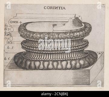 Spéculum Romanae Magnificatiae : base corinthienne, ca. 1537. Banque D'Images