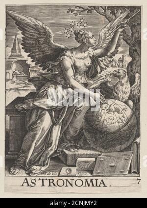 Planche 7: Astronome, des sept arts libéraux, ca. 1628-66. Banque D'Images