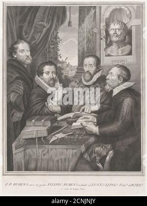 Les quatre philosophes : Justus Lipsius, Hugo Grotius, Peter Paul Rubens et Philip Rubens, 1770-82. Banque D'Images