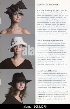 The Inside of UK catalogue « James Lock & Co », octobre 2007. Banque D'Images