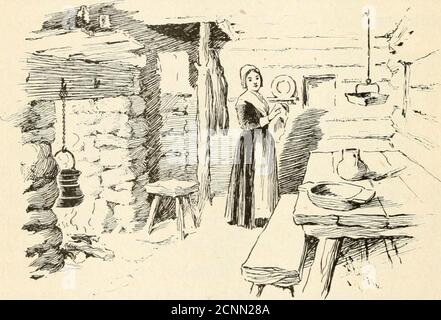 . Ruth de Boston; une histoire de la colonie de la baie du Massachusetts . et les poissons, assez grossier par rapport à ce que nous aurions eu à la maison en Angleterre, sauf que à thevenison pie, tout semblait doux et sain pour lui. Quand la journée a pris fin, nous sommes allés à cet hôtel une fois de plus, car il n'y avait pas de lits supplémentaires dans toute la ville pour servir la moitié de notre fête, et peut-être très sûr qu'une fois que nous avons été rassemblés de nouveau dans la grande cabine, tous parlaient avec impatience ce qui a été fait; au moins nos parents ont fait, car il serait hanté inconvenante en nous enfants d'interrompre pendant que les ourelders parlaient. Banque D'Images