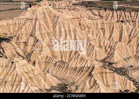 Formations rocheuses, Badlands de Bardenas Reales, Navarre, Espagne