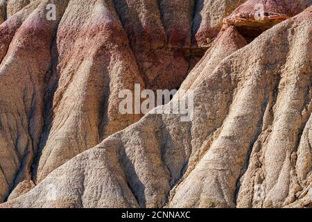 Formations rocheuses, Badlands de Bardenas Reales, Navarre, Espagne