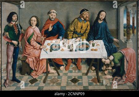 Christ dans la Maison de Simon le Pharisien, c. 1490. Trouvé dans la collection de Mus&#xe9;es royaux des Beaux-Arts de Belgique, Bruxelles. Banque D'Images