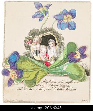 Carte de vœux, vers 1820. Collection privée. Banque D'Images