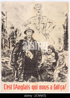 C'est l'anglais qui nous a fait cela. (Affiche de propagande de Vichy France), 1940. Collection privée. Banque D'Images