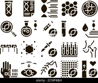 Les éléments de la cueillette de biomatériaux Vector Icons Set Illustration de Vecteur