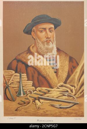 Portrait de Ferdinand Magellan (1470-1521), 1879. Collection privée. Banque D'Images