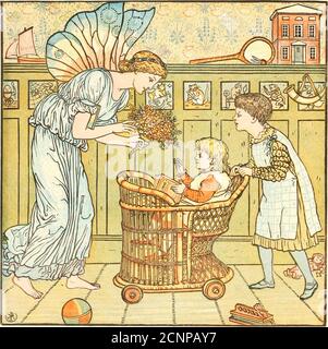 . Triplés : comprenant l'opéra du bébé, le bouquet du bébé et le propre Æsop du bébé. 75. 76 OU ^VIEUX-RIMES •«R- JA COMPANIONTO THE DECOR.ATED-BY • CRANE - IM • COLORS EVANS WALTER CUT&PR-INTED . Banque D'Images