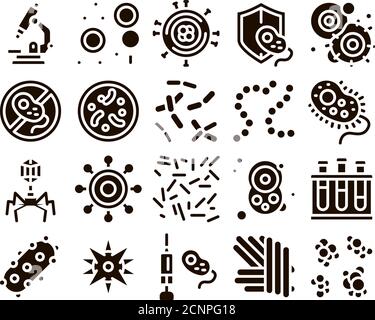 Jeu d'icônes de signe vecteur éléments pathogènes Illustration de Vecteur